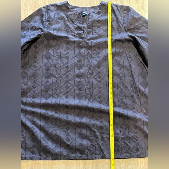 Lands' End Tunic Bundle (2) 2X Blue Brown Longline 100% Cotton Lace Detail - Picture 13 of 14